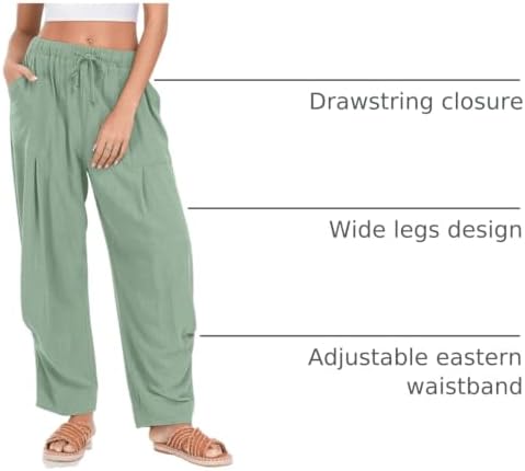 TARSE Womens Linen Barrel Pants Casual Summer Travel Lounge Trousers - Image 4