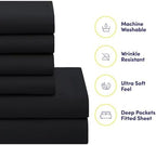 Sweet Home Collection 7 Piece Comforter Set Bag Solid Color All Season Soft Down Alternative Blanket & Luxurious Microfiber Bed Sheets, Black, Queen - Image 3