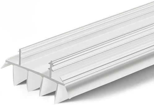 Pushglossy 1 Pcs Door Bottom Seal with Vinyl Fins Threshold Strip,White by Pushglossy