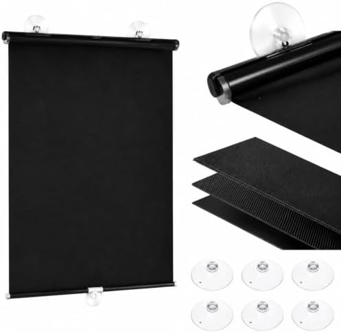 Temporary Blackout Shades, Cordless Roller Shades for Windows 21" 23" 25" 27" 29" 31" 33" 35" Pull Down Room Darkening Window Blinds for Living Room Bathroom, Suction Cups(24" W x 60" H) by Unknown