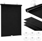 Temporary Blackout Shades, Cordless Roller Shades for Windows 21" 23" 25" 27" 29" 31" 33" 35" Pull Down Room Darkening Window Blinds for Living Room Bathroom, Suction Cups(14" W x 42" H) by Unknown