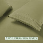 Elegant Comfort Luxury Soft 6-Piece 1500 Premium Hotel Quality Bed Sheet Set with Extra Deep Pockets 18-24 Inch, Wrinkle Free, Storage Pockets, Extra Deep Pocket 6PC Sheets, King, Sage Green - Image 7