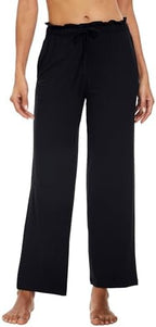 WiWi Pajama Pants for Women Viscose from Bamboo Super Soft Wide Leg Cooling Sweatpants Drawstring Bottoms Sleep Pj Pant S-XXL by WiWi