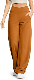 G4Free EverGoing Wide Leg Yoga Pants for Women Crossover Waist with Pockets by G4Free