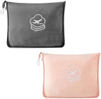 Travel Blanket, Soft 2-in-1 Airplane Blanket, Light Grey, Peachy Pink, Travel Essentials Car Blanket with Luggage Sleeve & Backpack Clip by PEUJEW