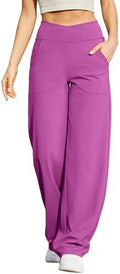 G4Free EverGoing Wide Leg Yoga Pants for Women Crossover Waist with Pockets by G4Free