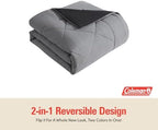 Coleman Twin Comforter Set Reversible Bed-in-a-Bag– Double-Sided Color Options, All-Season Comforter + Shams + Sheets – Perfect for Home, Cabin or Camp Use, Black/Gray - Image 3