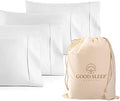 1000 TC White King Pillowcases Set of 4 100% Egyptian Cotton Pillow Cases by GoodSleepBedding