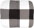7 Piece Comforter Set Bag Solid Color All Season Soft Down Alternative Blanket & Luxurious Microfiber Bed Sheets, King, Buffalo Plaid Black/White - Image 3
