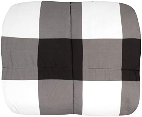 7 Piece Comforter Set Bag Solid Color All Season Soft Down Alternative Blanket & Luxurious Microfiber Bed Sheets, King, Buffalo Plaid Black/White - Image 3