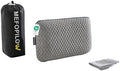 Memory Foam Travel Pillow with Washable Cover & Carry Bag – Compact, Soft & Breathable Neck Pillow for Airplane, Camping & Car (Gray- with Extra Gray Cotton Cover, 15.7x9.8x3.9 inches) by MEFOPILO