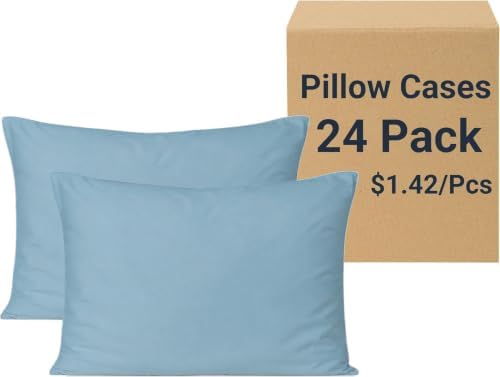ZPECC Bulk Pillow Cases Standard Size 24 Pack, Baby Blue by ZPECC-ABrandThatHasBeenFocusedOnBeddingFor20Years