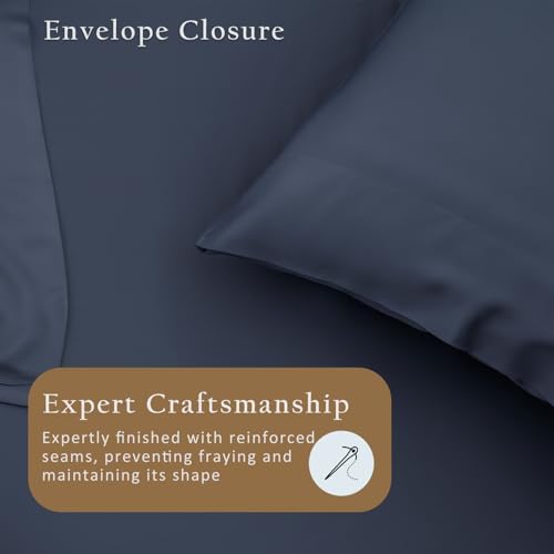 TOSMO Luxury Pillow Case Set of 2-100% Viscose Derived from Bamboo - Oeko-TEX, Silky Soft, Breathble & Cooling Pillow Cases with Envelope Closure (King / 20x40, Slate) - Image 6