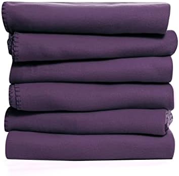 Fleece Throw Blanket Set Bulk for Travel Kids Outdoor Wedding Pet (Purple, Pack of 6 50x60 Inches) - Image 2