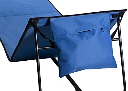 Beach & Lawn Lounge Chair Portable Reclining Lounger with Frame Foldable Mat, Set of 2 Blue - Image 3