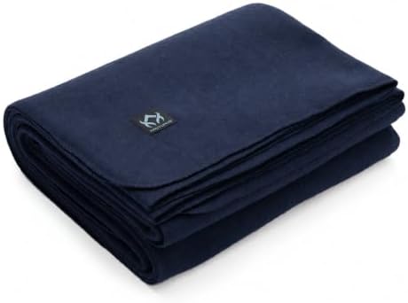 Arcturus King Size Wool Blanket (90"x 108") | Thick, Washable, Navy Blue by Arcturus