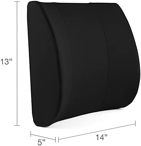 DMI Memory Foam Lumbar Pillow Support Pillow Back Support Chair Cushion with Strap for Better Posture and Easing Back Pain, Black - Image 6