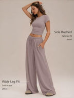 Trendy Queen Women's 2 Piece Matching Summer Lounge Set with Pockets - Image 3