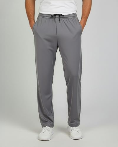 3 Pack Men's Mesh Sweatpants Open Bottom Lounge Workout Track Gym Pants - Image 2