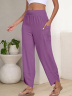 ANRABESS Womens Wide Leg Palazzo Capri Barrel Pants Cropped Trousers - Image 4