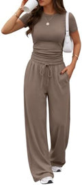 Trendy Queen Women's 2 Piece Matching Summer Lounge Set with Pockets by TrendyQueen