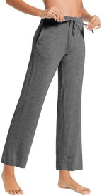 WiWi Pajama Pants for Women Viscose from Bamboo Super Soft Wide Leg Cooling Sweatpants Drawstring Bottoms Sleep Pj Pant S-XXL - Image 4