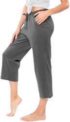 Sexy Basics Women's 100% Cotton Lounge Pants | Capri Style Pajama Sleep Bottoms | Drawstring & Pockets |Multi-Packs & Colors - Image 3