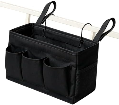 Bedside Organizer Iron Frame Multi-Pocket Hangable Basket by Unknown