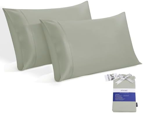 Cooling Eucalyptus Tencel Pillow Cases, King, Sage Desert, 2 Pack by STNOMYHOME
