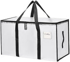 Transparent PP Woven Storage Bag,Large Moving Bags with Tag Pocket,Wear-resistant Laundry Bags for Clothes,Bedding,Quilt,Blankets,29x17x13in (3) - Image 4