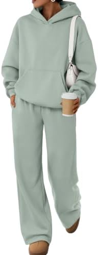Trendy Queen Womens Oversized Hoodie Wide Leg Pants 2 Piece Lounge Set by TrendyQueen
