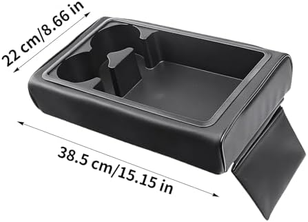 Car Armrest Organizer Multifunctional PU Leather Cup Holders - Image 2