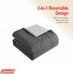 Coleman Twin Comforter Set Reversible Bed-in-a-Bag– Double-Sided Color Options, All-Season Comforter + Shams + Sheets – Perfect for Home, Cabin or Camp Use, Silver/Gray - Image 3