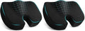 TushGuard Office/Car Seat Cushion, Non-Slip Sciatica & Back Coccyx Tailbone Pain Relief Chair Pad, Memory Foam Butt Pillow for Computer Desk, Wheelchair, Driving (Black) (Pack of 2) by TushGuardSeatCushonsPillows