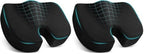 TushGuard Office/Car Seat Cushion, Non-Slip Sciatica & Back Coccyx Tailbone Pain Relief Chair Pad, Memory Foam Butt Pillow for Computer Desk, Wheelchair, Driving (Black) (Pack of 2) by TushGuardSeatCushonsPillows