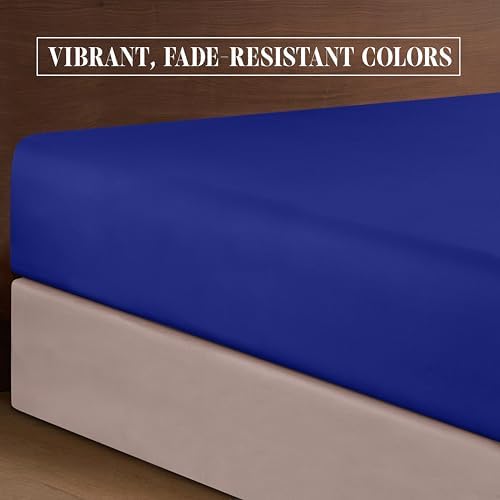 Elegant Comfort Luxurious Soft 1500 Thread Count Egyptian 6-Piece Premium Hotel Quality Wrinkle Resistant Coziest Bedding Set, Easy All Around Elastic Fitted Sheet, Deep Pocket, Cali King, Royal Blue - Image 6