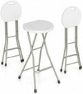 GYMAX Folding Stool, 28in Barstool with Handle 550lbs Free Assembly by GYMAX