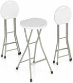 GYMAX Folding Stool, 28in Barstool with Handle 550lbs Free Assembly by GYMAX