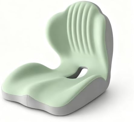 L-Shaped Ergonomic Seat Cushion with Lumbar Support for Office Chair Green by Gueyi