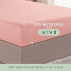 Elegant Comfort Luxury Soft 1500 Premium Hotel Quality Microfiber Wrinkle and Fade Resistant Cozy 6-Piece Bedding Set, Easy All Around Elastic Fitted Sheet, Deep Pocket, Full, Dusty Rose - Image 5