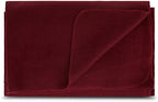 Lodge Twin Blanket - 80% Recycled Wool - Buffalo Plaid - Warm Throw Blanket - Thick - Washable - 65W x 90L - Burgundy - Image 3