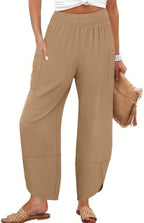 ANRABESS Womens Wide Leg Palazzo Capri Barrel Pants Cropped Trousers by ANRABESS
