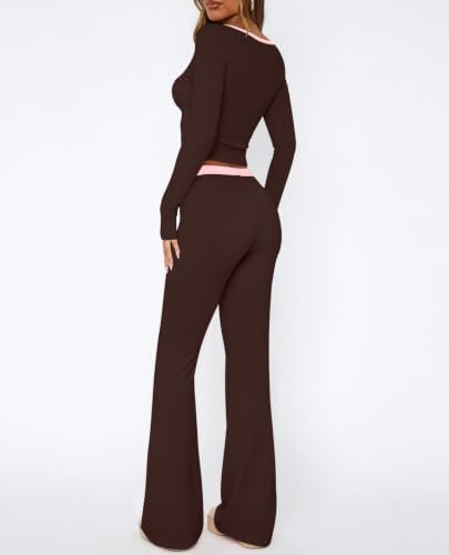REVETRO Lounge Sets for Women Two Piece Long Sleeve Sexy Pajama Sets - Image 4