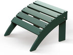 GREENVINES Adirondack Ottoman, HDPE Plastic, Forest by GreenVines