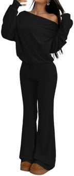 Nimsruc Off The Shoulder 2 Piece Sets For Women Fall Matching Lounge Set by Nimsruc