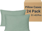 ZPECC Bulk Pillow Cases Standard Size 24 Pack, Celadon by ZPECC-ABrandThatHasBeenFocusedOnBeddingFor20Years