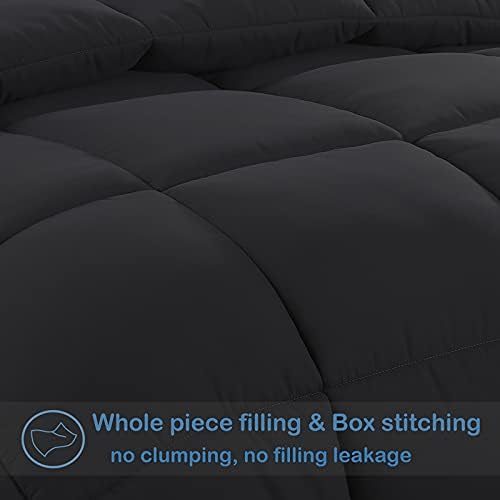EASELAND Twin XL Down Alternative Comforter, Black, 68x92 Inches - Image 3
