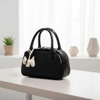 Trendy PU Leather Pillow Bag Bowling Bag for Women - Image 3