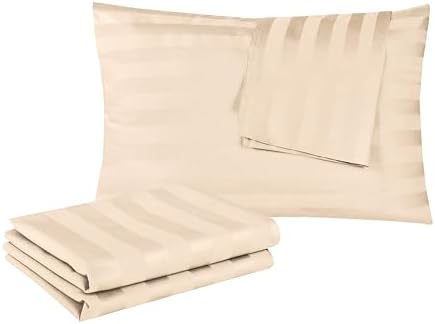 100% Egyptian Cotton King Size Pillow Protectors with Zipper Set of 4 by ShunjieHome