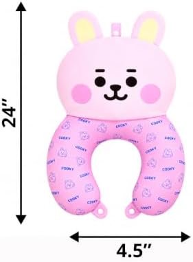 LINE FRIENDS Official BT21 Baby Tatton Reversible Neck Pillow - Cooky, 2-Side Travel Neck Pillow Cushion for Airplane, Road Trip Essentials, Kpop Merch, Gift for Girls and Kpop Fans, 1 Count - Image 6